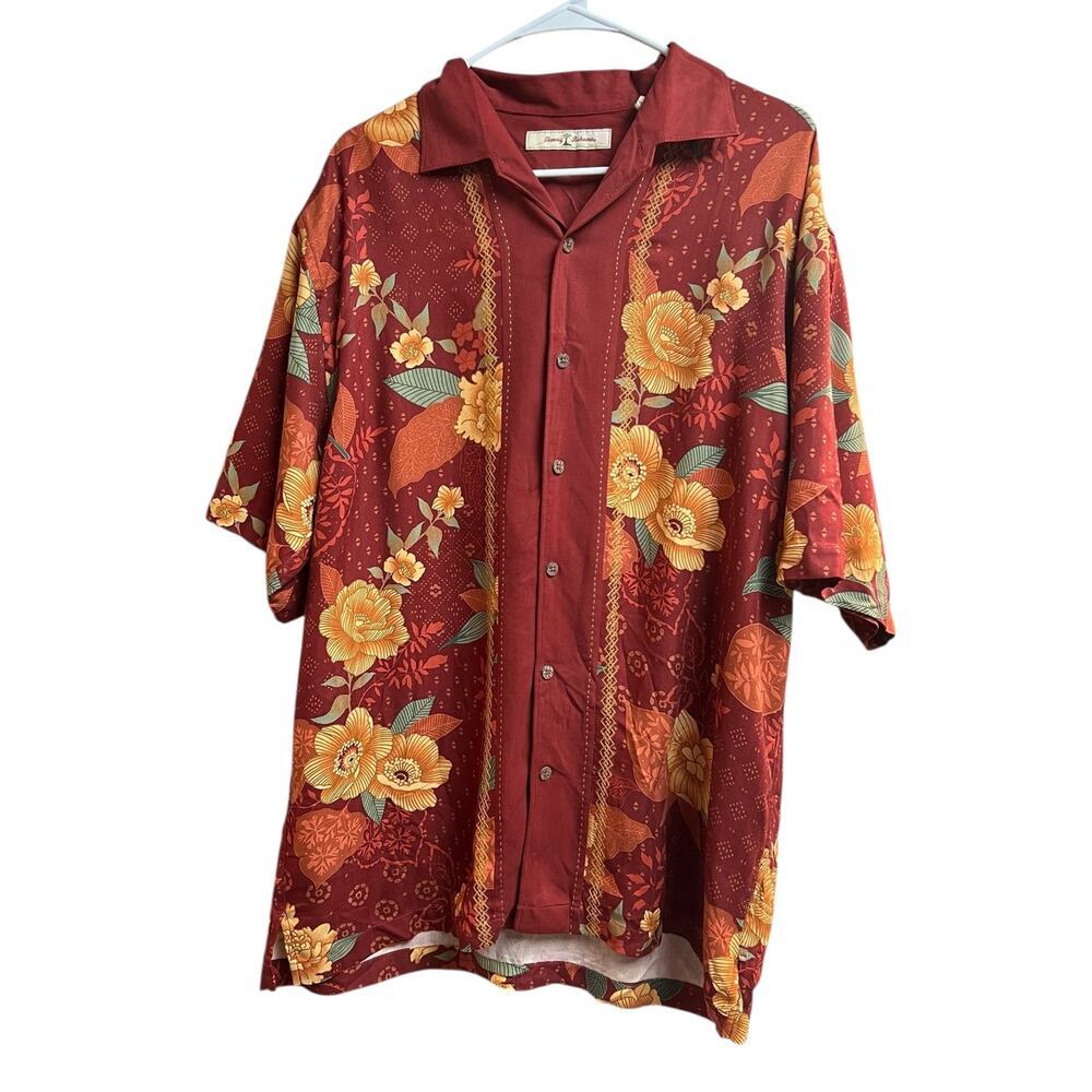 Tommy Bahama Men's Short Sleeve Camp Shirt Silk Large